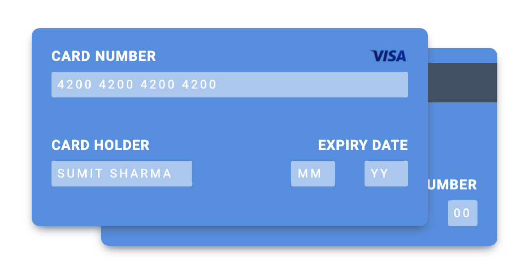 Credit card UI made with CSS